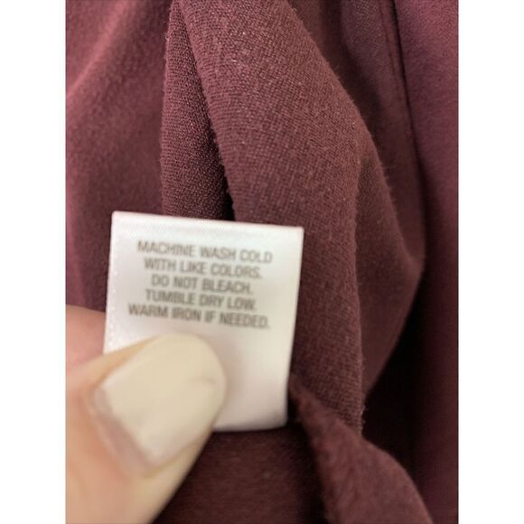 db established 1962 Wine Faux Suede Open Front Cardigan Size Medium - Picture 4 of 6